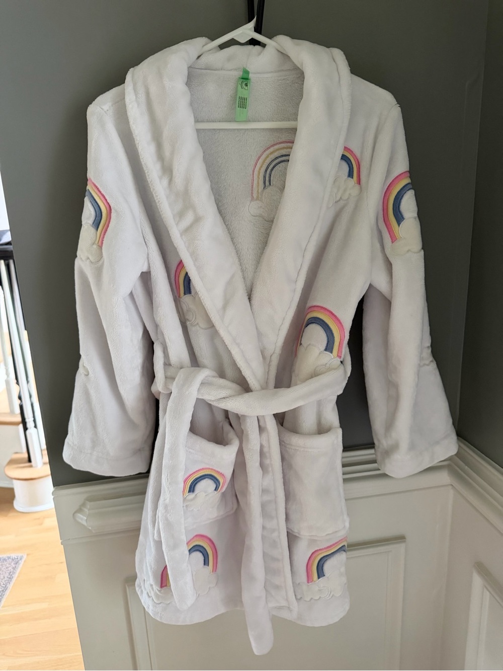 Rainbow Cloud White PLUSH Robe SMALL
